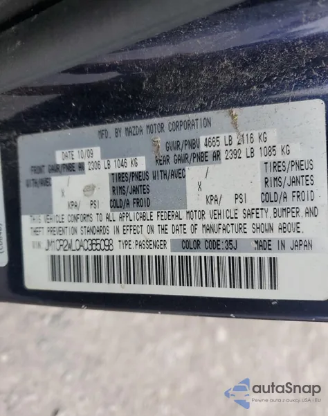 2010 Mazda 5 из США, поврежденный, VIN JM1CR2WL0A0365098